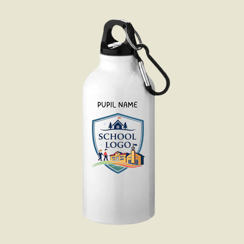 Individually Personalised School Logo Bottles