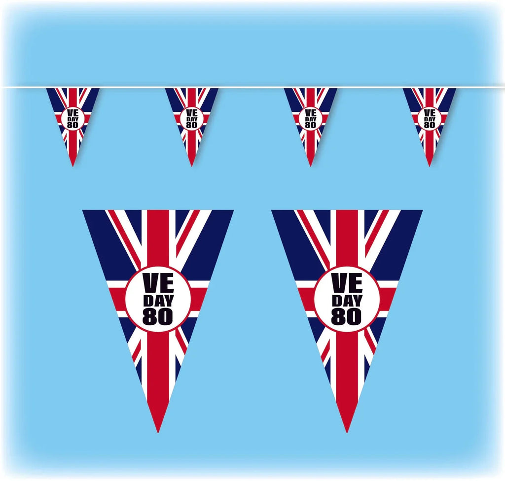 VE Day Bunting Triangular - 10 metres - Design 1