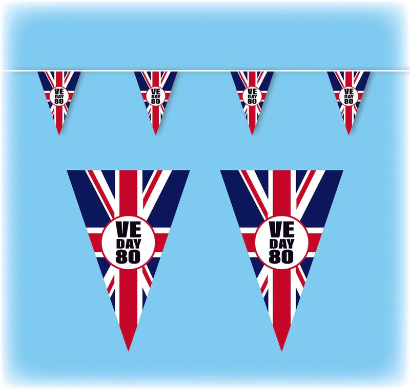 VE Day Bunting Triangular - 10 metres - Design 1