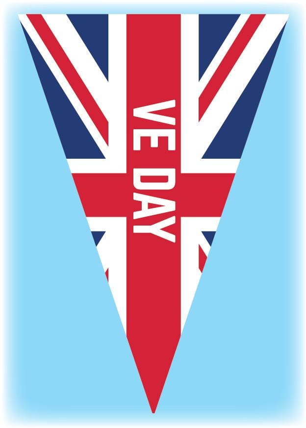 VE Day Bunting Triangular - 10 metres