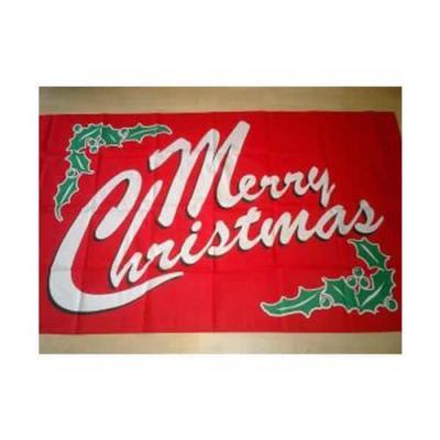 Merry Christmas Budget Display Flag - Red