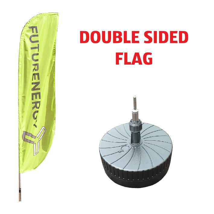 DOUBLE SIDED Small Feather Flag with 30 litre water fillable base