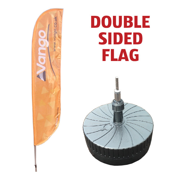 Medium double sided Feather flag with 30 litre water fillable base