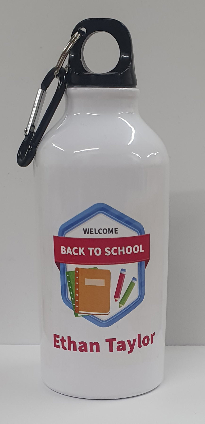 School personalised metal water bottle