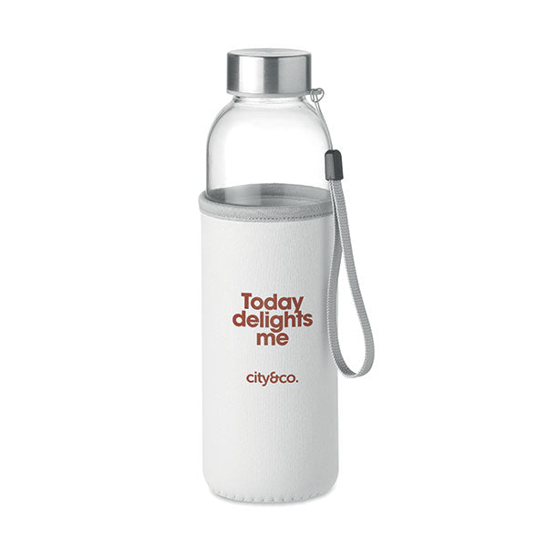 Promotional Glass Bottle With Neoprene Pouch