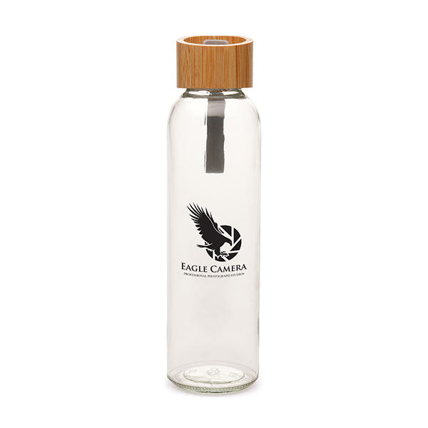 Promotional Glass Bottle With Bamboo Lid