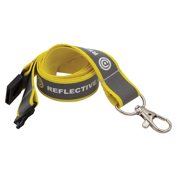 Promotional 20mm Reflective Flat Polyester Lanyard