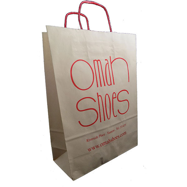 Promotional Size 1 Twisted Handle Kraft Paper Carrier - Spot Colour