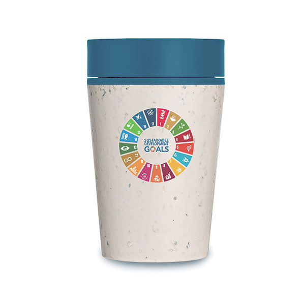 Promotional Circular Design 8oz Recycled Paper Travel Mug - Spot Colour