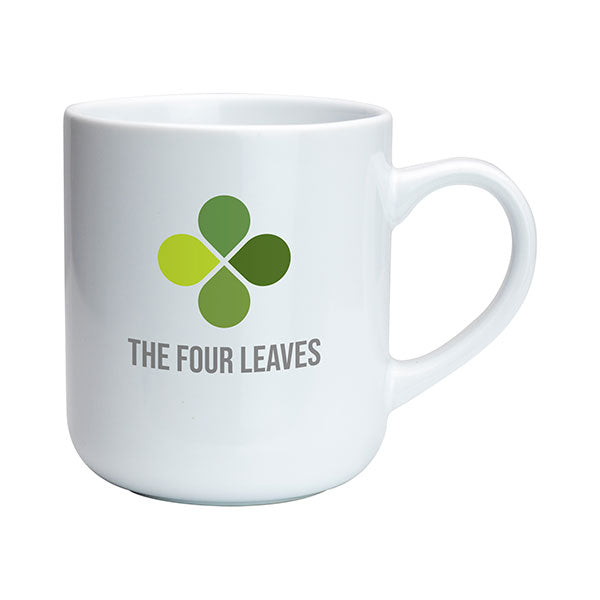 Promotional Clover Earthenware Mug - White