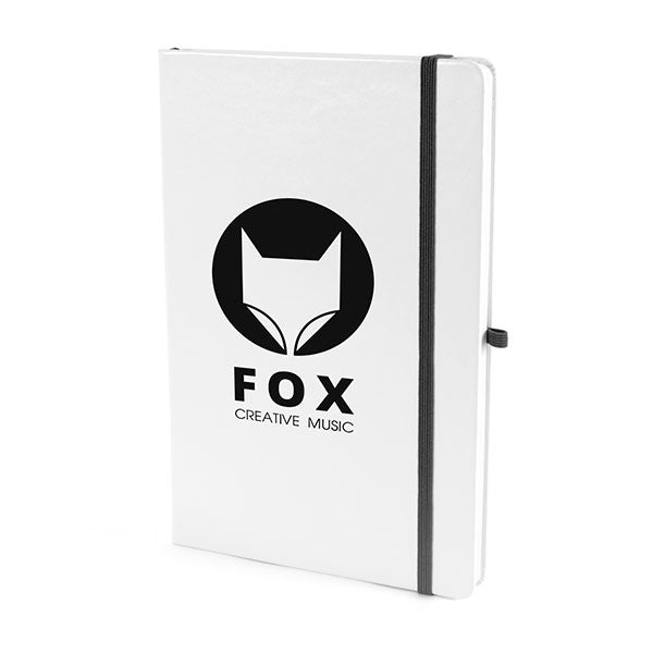 Promotional A5 White PU Mole Notebook - Spot Colour