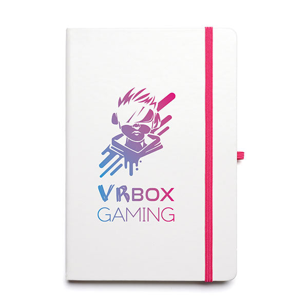 Promotional A5 White PU Mole Notebook - Full Colour