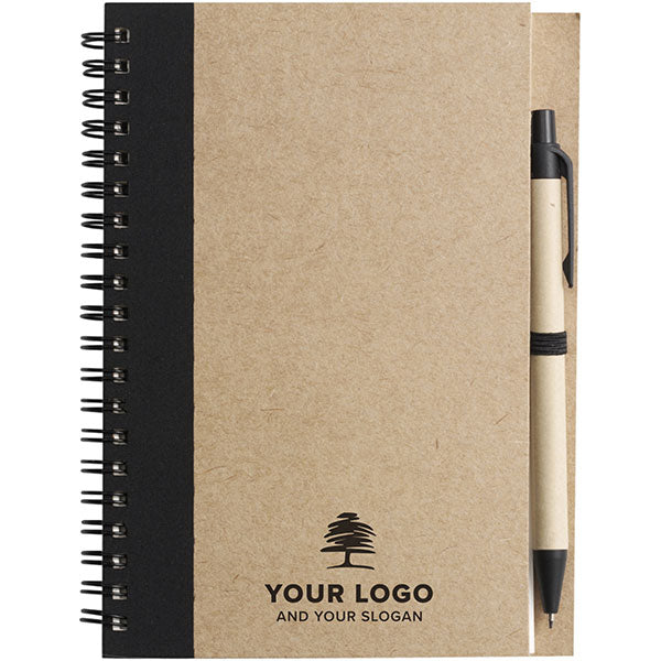 Promotional Eco Wirobound Notebook with Pen