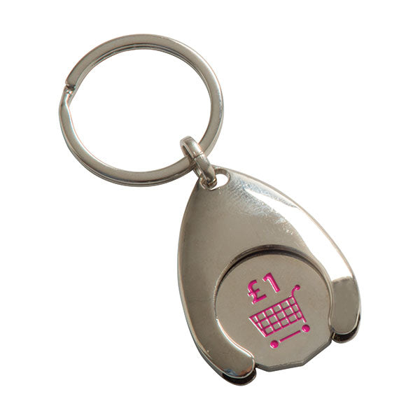 Promotional Stamped Enamel Wishbone Trolley Token Key Ring