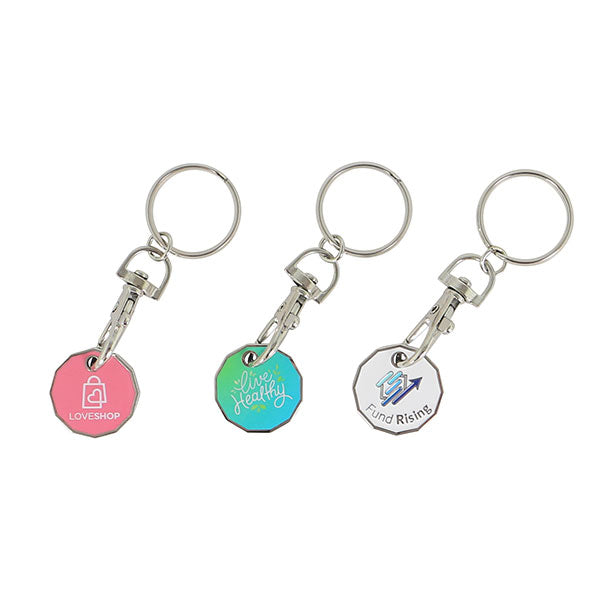 Promotional Printed Trolley Token Key Ring - Full Colour