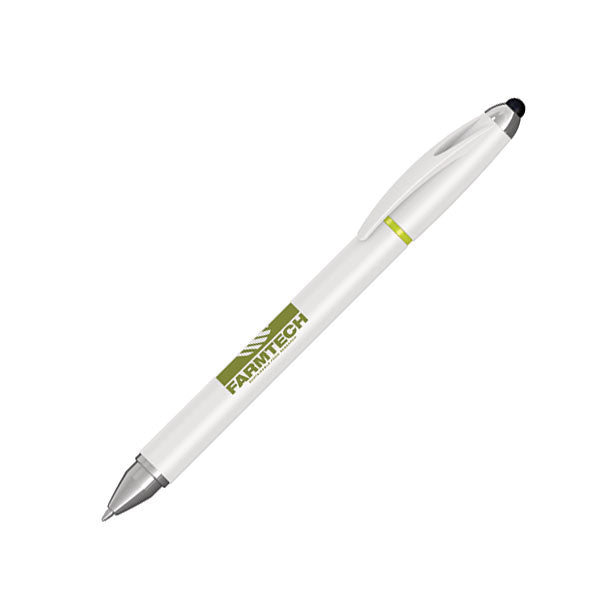 Promotional Hi Cap Stylus Ballpen and Highlighter - Spot Colour