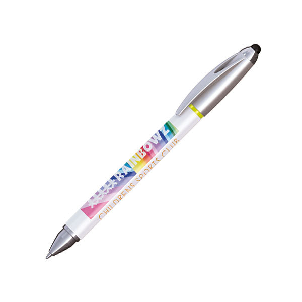 Promotional Hi Cap Stylus Ballpen and Highlighter - Full Colour