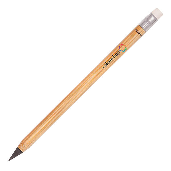 Promotional Eternity Bamboo Pencil With Eraser -Full Colour