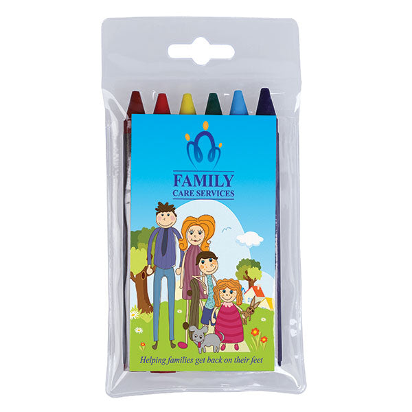 Promotional Pack of 6 Half Length Crayons