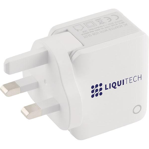 Promotional World USB Travel Adaptor - Spot Colour