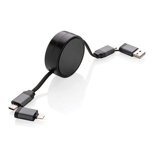 Promotional Terra Retractable Charging Cable - Engraved