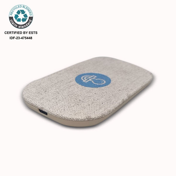 Promotional 15W Wireless rPET and Hemp Charger - Spot Colour