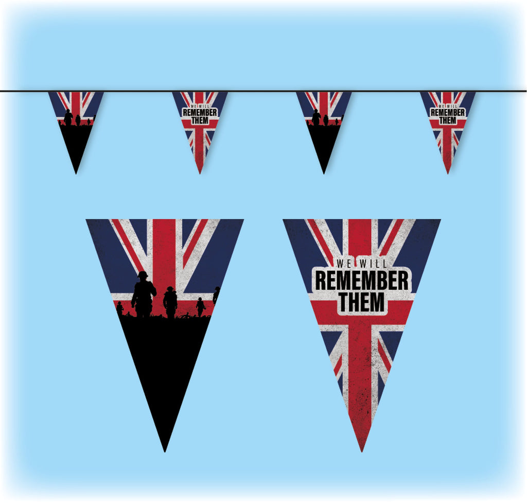 VE Day Bunting Triangular - 10 metres - Design 3