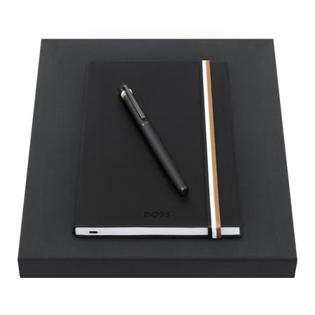 Hugo Boss Notebook and Pen Set - Black