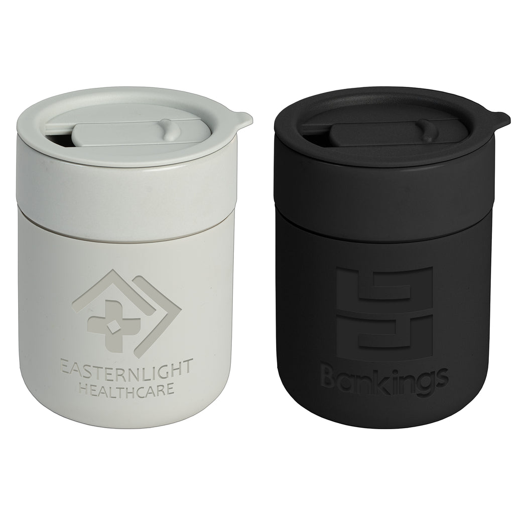 Obsidian - 295 ml Matte Ceramic and Silicone Mug w/Lid