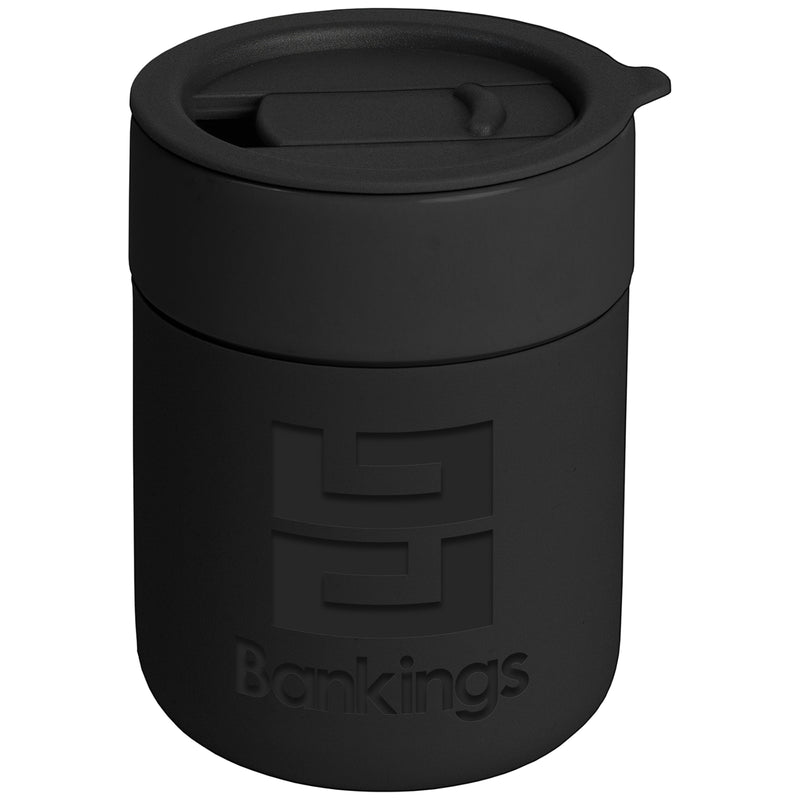 Obsidian - 295 ml Matte Ceramic and Silicone Mug w/Lid