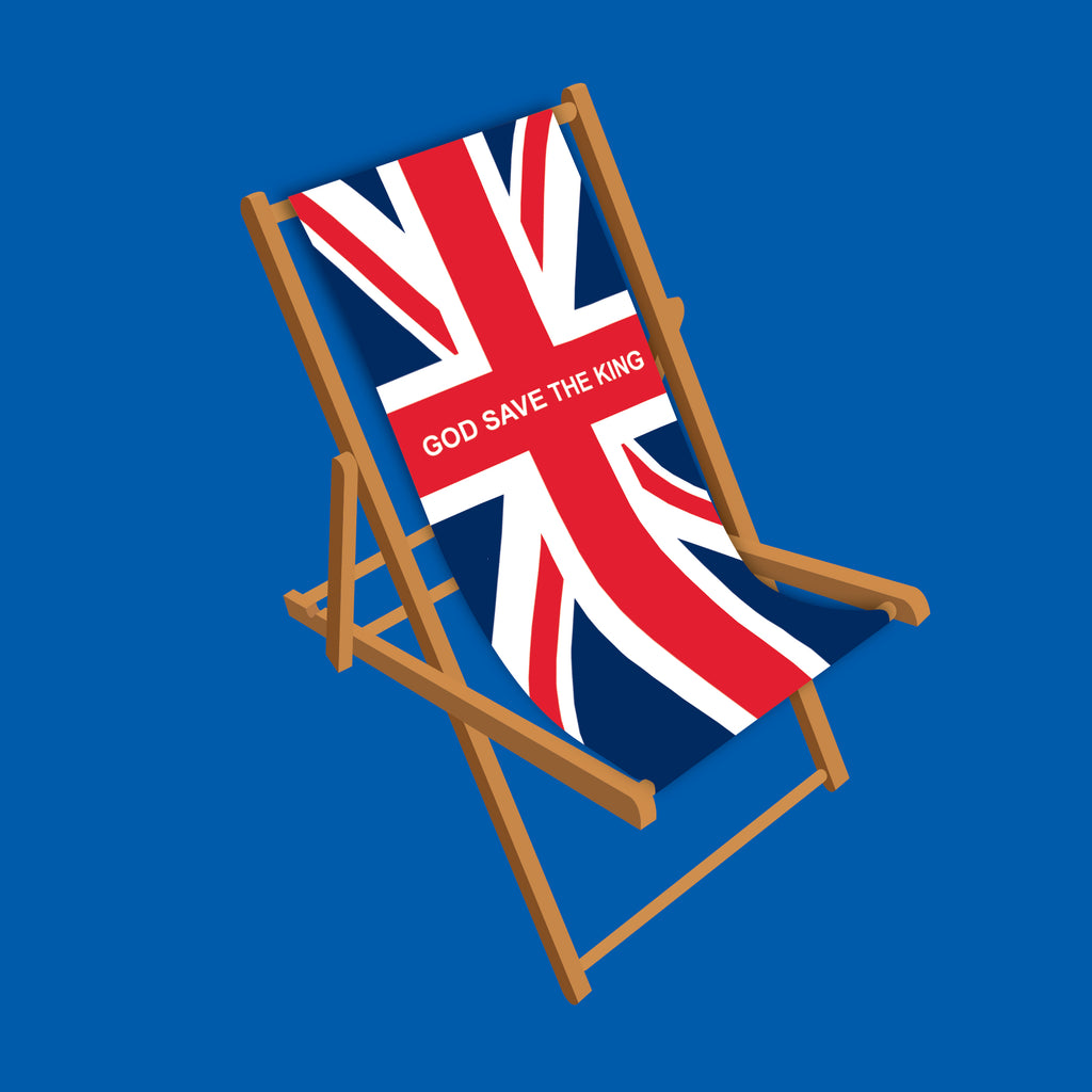 King Charles Coronation Deckchair - God save the King design