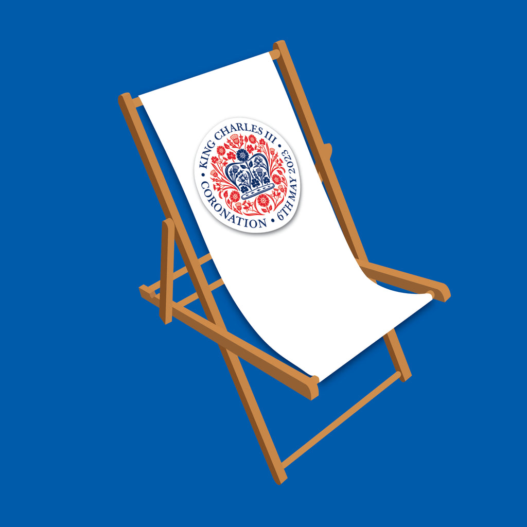 King Charles Coronation Deckchair - Official emblem design